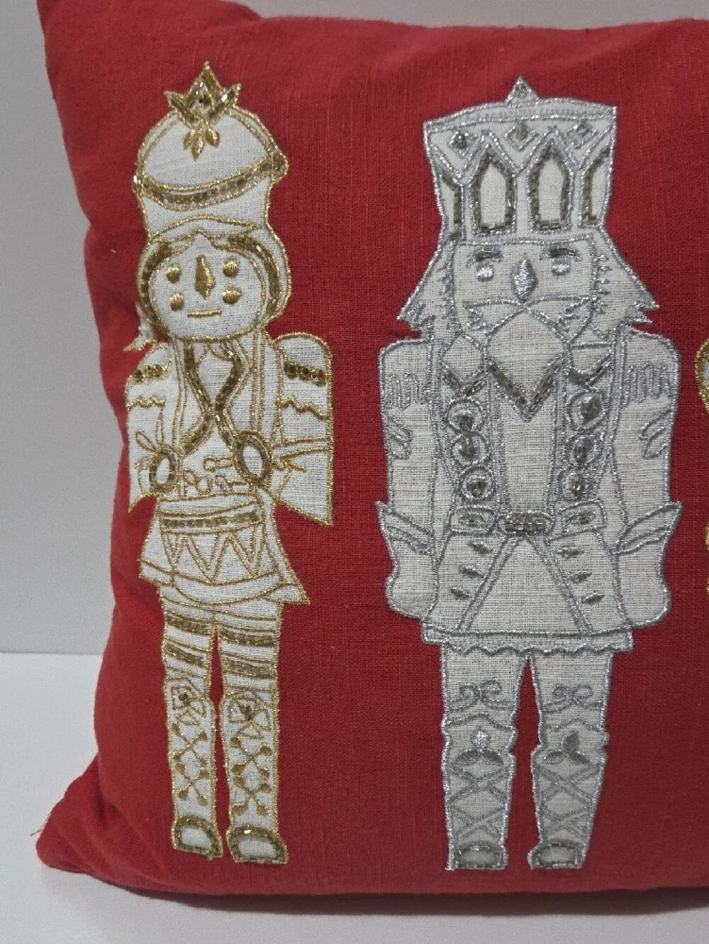 Holiday Nutcracker Embroidered Decorative Pillow